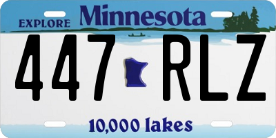 MN license plate 447RLZ