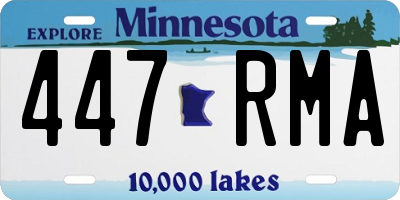 MN license plate 447RMA