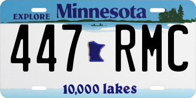 MN license plate 447RMC