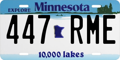 MN license plate 447RME