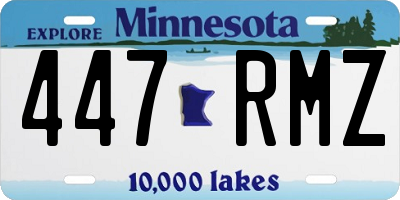 MN license plate 447RMZ