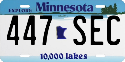 MN license plate 447SEC