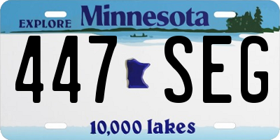 MN license plate 447SEG