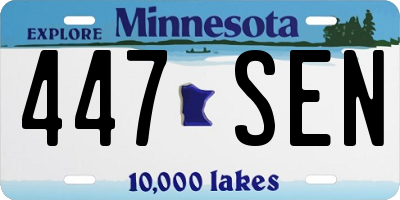 MN license plate 447SEN