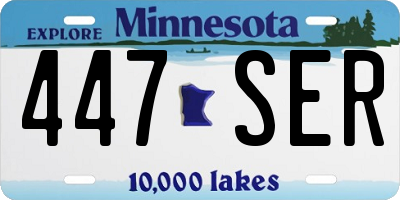 MN license plate 447SER