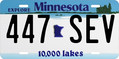 MN license plate 447SEV