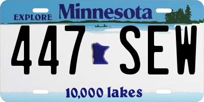 MN license plate 447SEW
