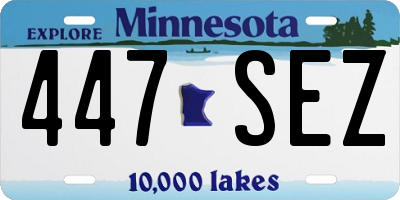 MN license plate 447SEZ