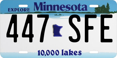 MN license plate 447SFE