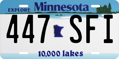 MN license plate 447SFI