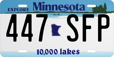 MN license plate 447SFP