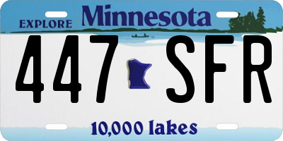 MN license plate 447SFR