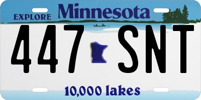 MN license plate 447SNT