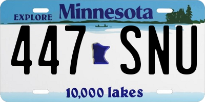 MN license plate 447SNU