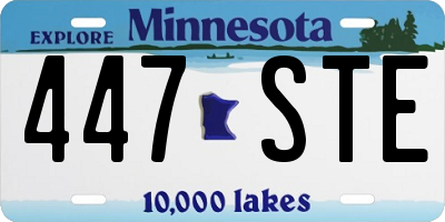 MN license plate 447STE
