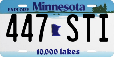 MN license plate 447STI