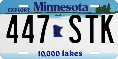 MN license plate 447STK