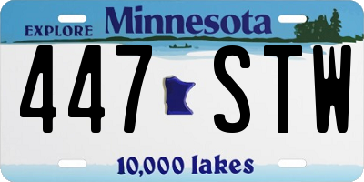 MN license plate 447STW