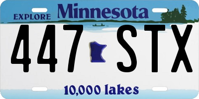 MN license plate 447STX