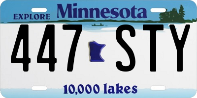 MN license plate 447STY