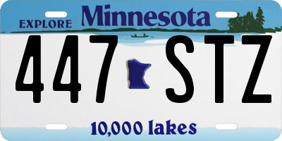 MN license plate 447STZ