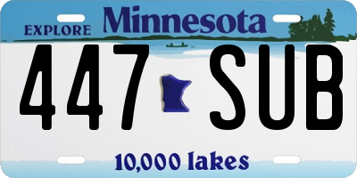 MN license plate 447SUB