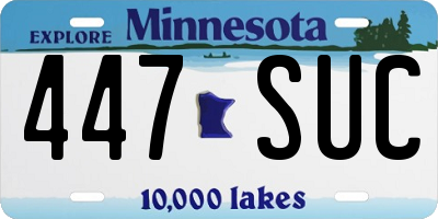 MN license plate 447SUC
