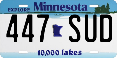 MN license plate 447SUD