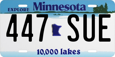 MN license plate 447SUE