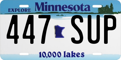 MN license plate 447SUP