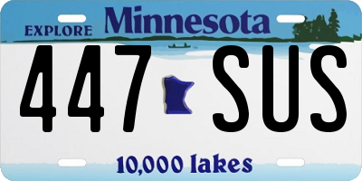 MN license plate 447SUS