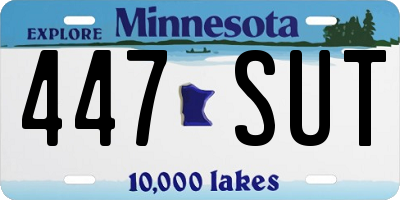 MN license plate 447SUT