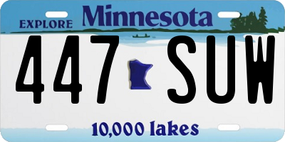 MN license plate 447SUW