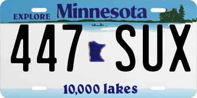 MN license plate 447SUX