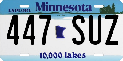 MN license plate 447SUZ