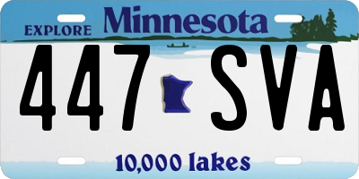 MN license plate 447SVA