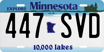 MN license plate 447SVD
