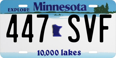 MN license plate 447SVF