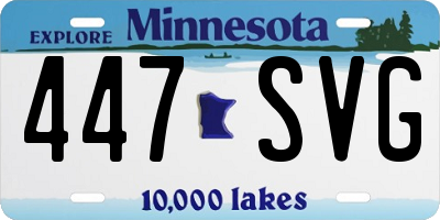MN license plate 447SVG