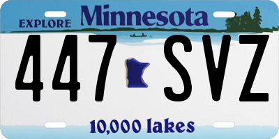 MN license plate 447SVZ