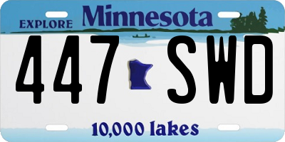 MN license plate 447SWD