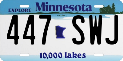 MN license plate 447SWJ