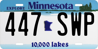 MN license plate 447SWP