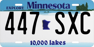 MN license plate 447SXC