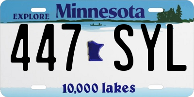 MN license plate 447SYL