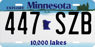 MN license plate 447SZB