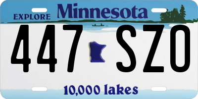 MN license plate 447SZO