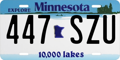MN license plate 447SZU
