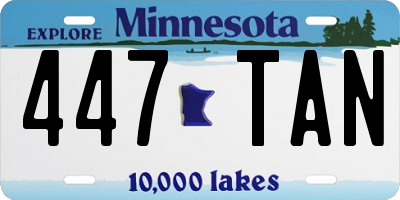 MN license plate 447TAN