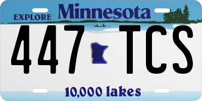 MN license plate 447TCS